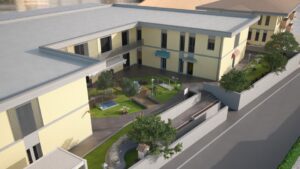 Veduta aerea del Villaggio Insieme, un progetto unico per l'assistenza di pazienti con Alzheimer e Sla